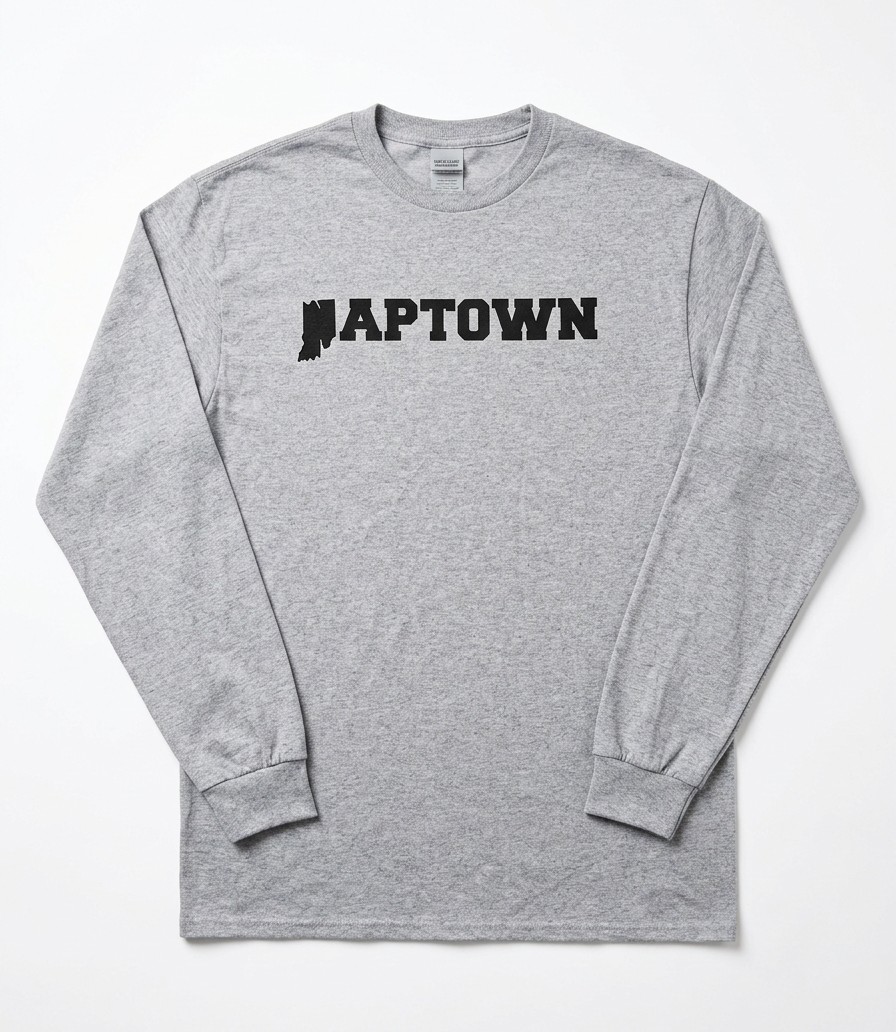 Naptown Essential Long Sleeve Tee – Heather Gray/Black